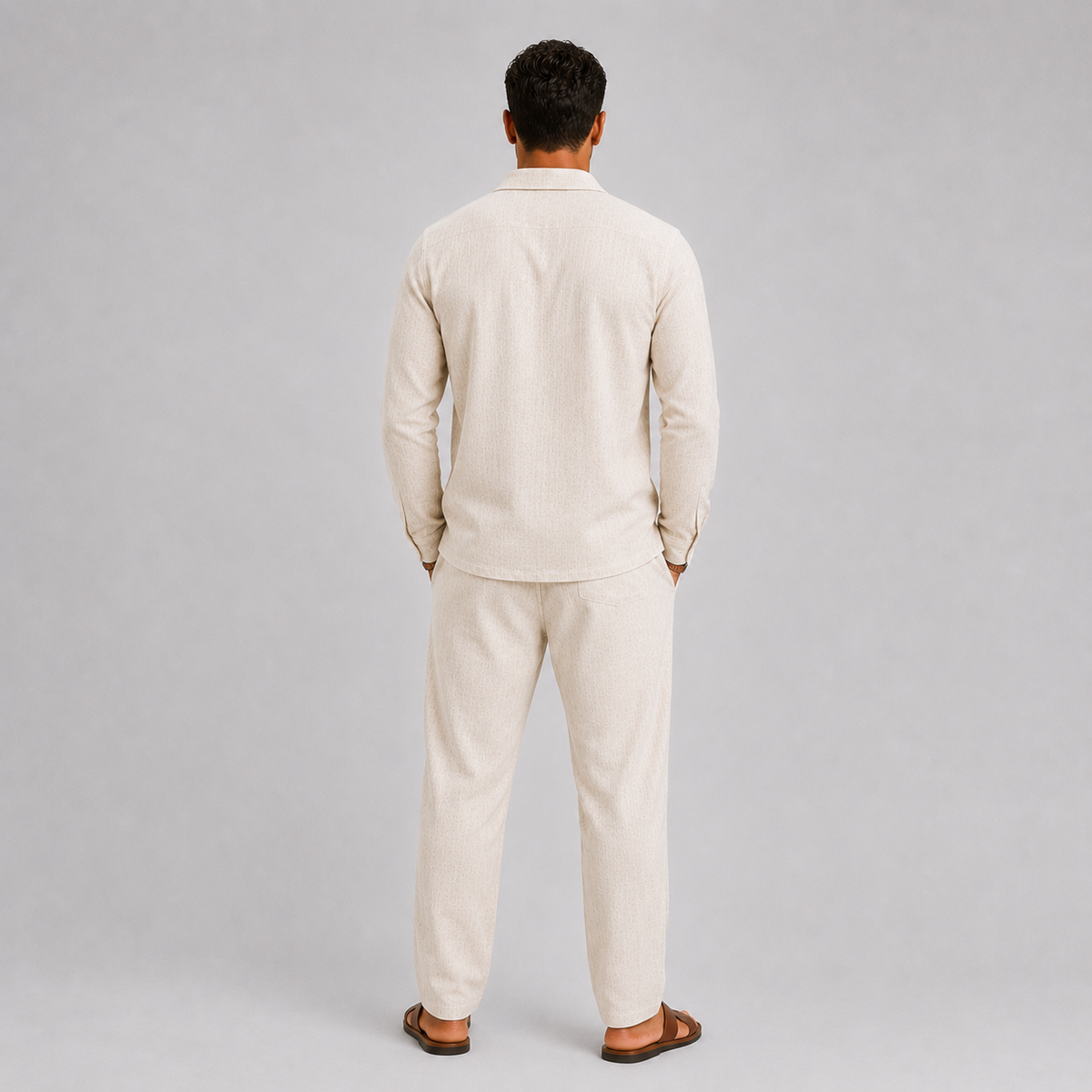 Ensemble chemise col cubain et pantalon en lin homme – Raspail