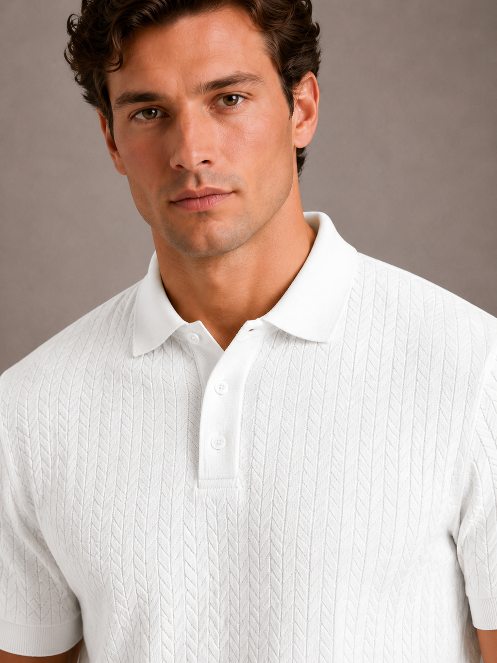 Polo texturé en tissage relief manches courtes coupe nette homme – Saint-Vaast