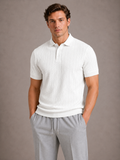 Polo texturé en tissage relief manches courtes coupe nette homme – Saint-Vaast