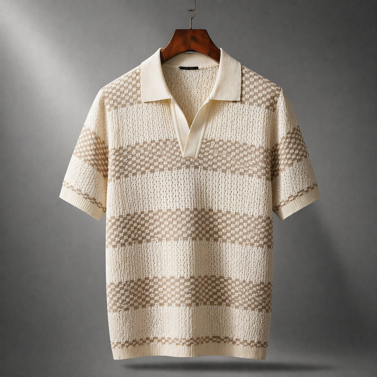 Polo en maille texturée à rayures