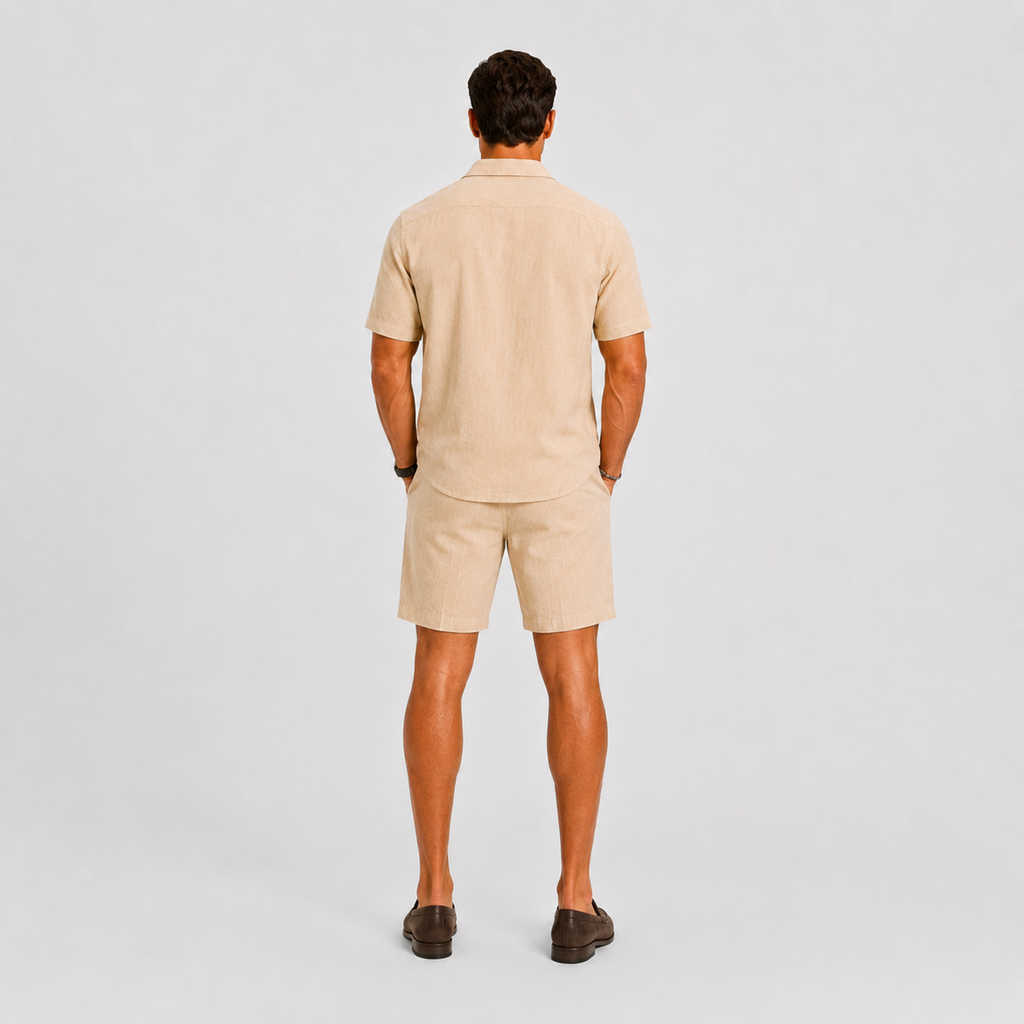 Ensemble en lin silhouette nette pour l'été au style intemporel homme – Marignan