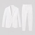 Costume en lin veste et pantalon assortis silhouette nette homme – Plougrescant
