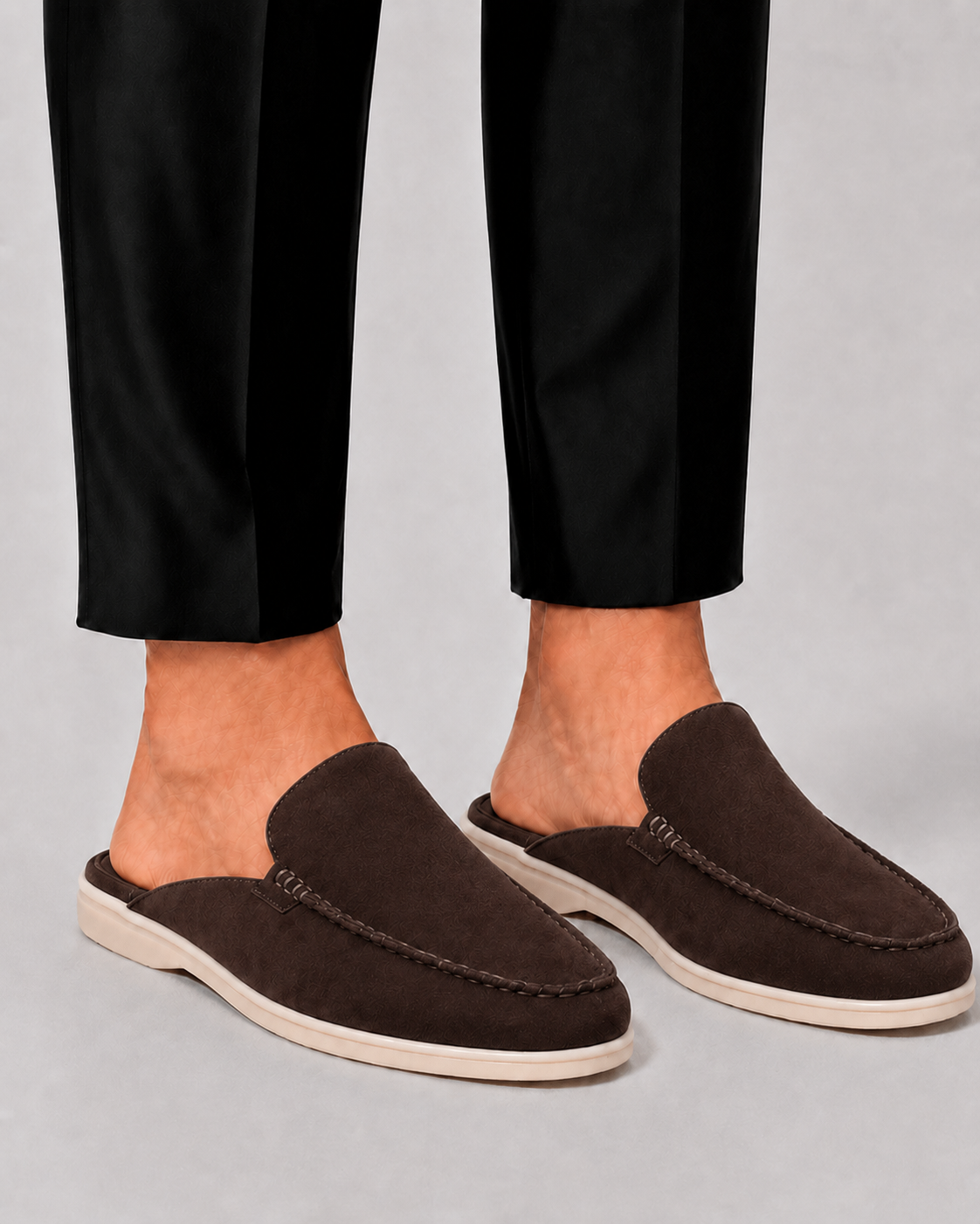 Mocassins mules à enfiler ligne épurée arrière ouvert homme – Vire