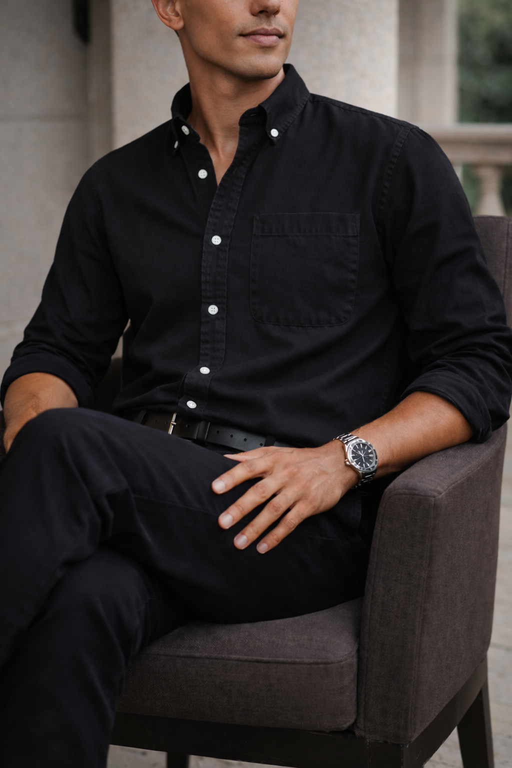 Chemise en coton à col boutonné coupe décontractée chic homme – Carnac