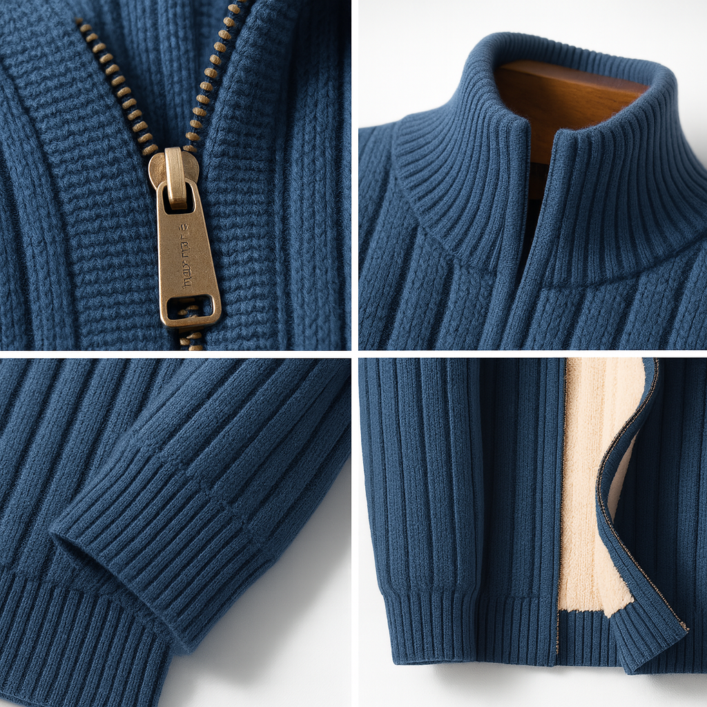 Gilet zippé en maille côtelée