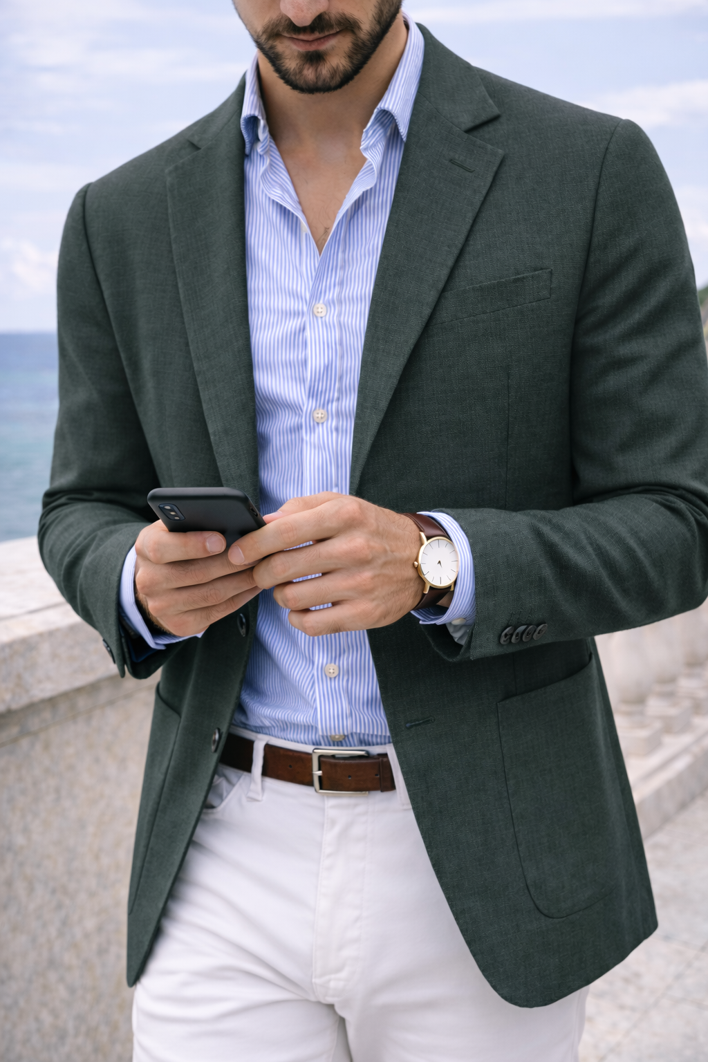 Blazer en maille coupe ajustée smart casual homme – Beaumont