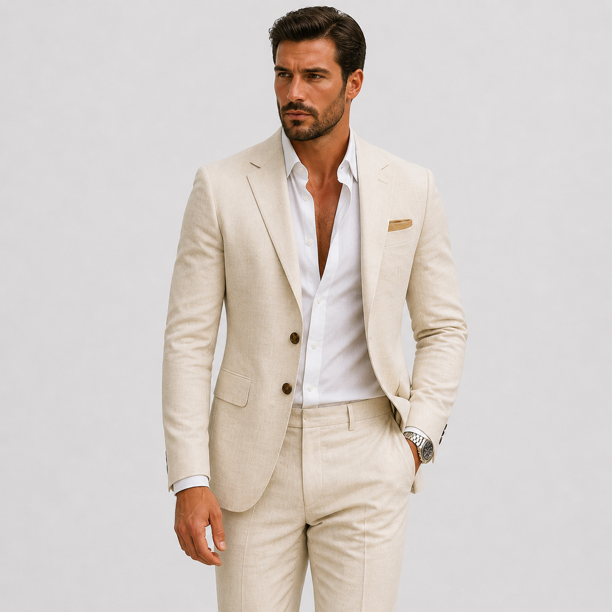 Costume d'été léger deux pièces à la finition soignée homme – Beuil
