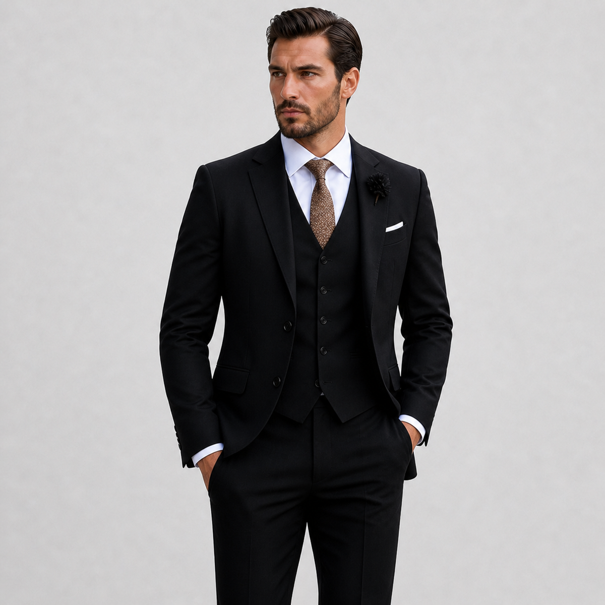 Costume trois pièces avec gilet assorti