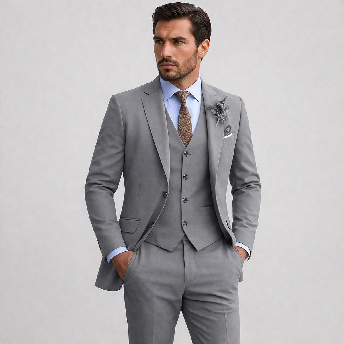 Costume trois pièces avec gilet assorti