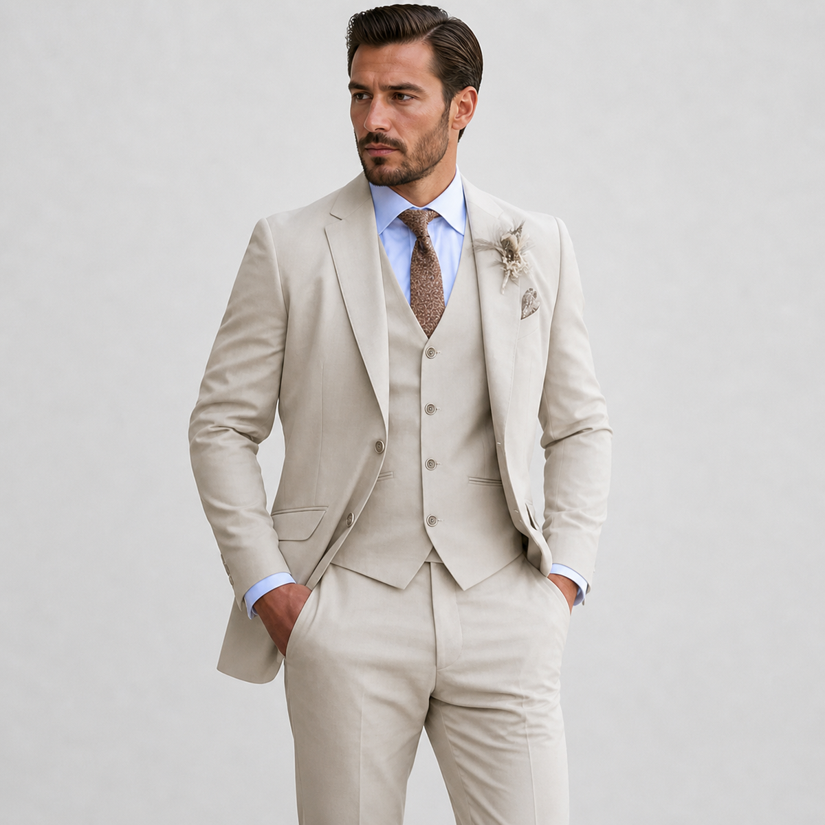 Costume trois pièces avec gilet assorti