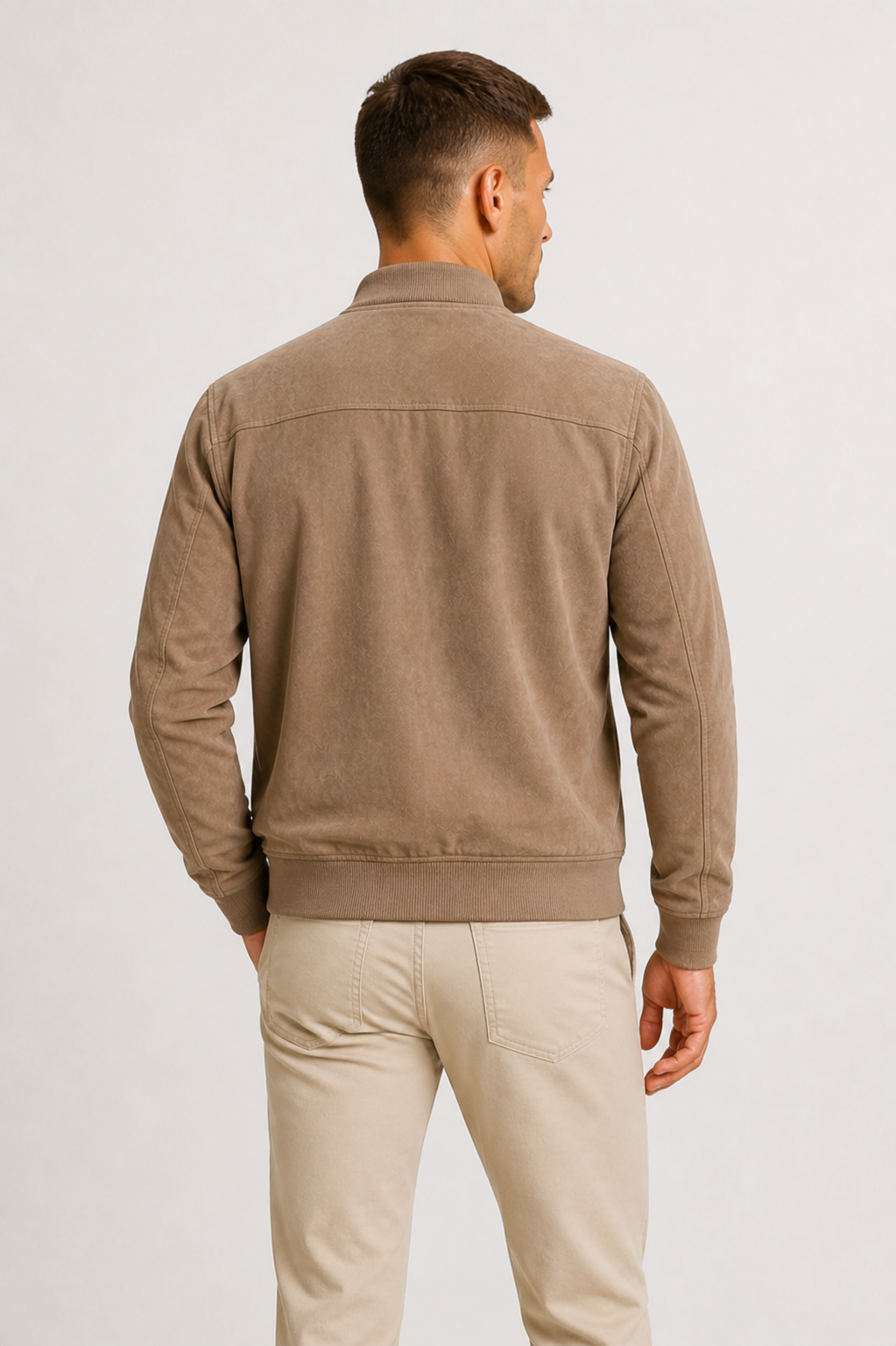 Bomber en suédine coupe ajustée au chic discret homme – Simiane