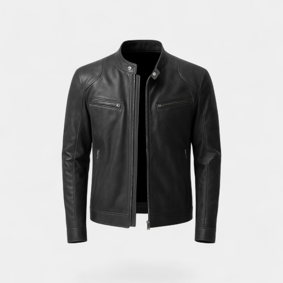 Veste motard ajustée effet cuir