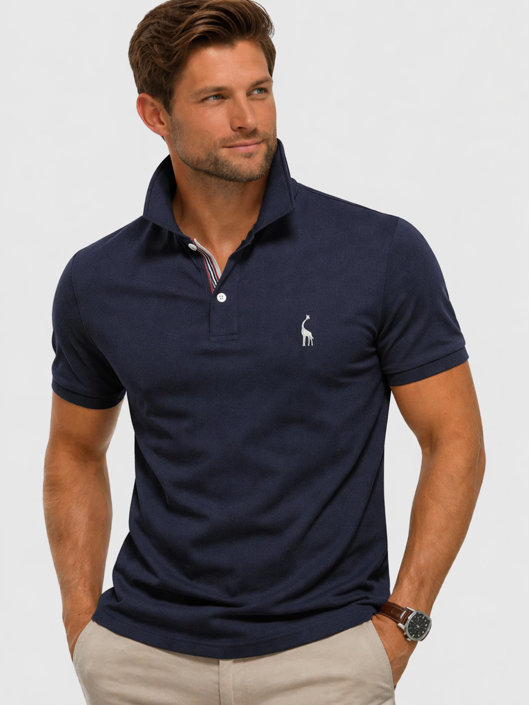 Polo d'été élégant respirant au style intemporel homme – Bleu marine