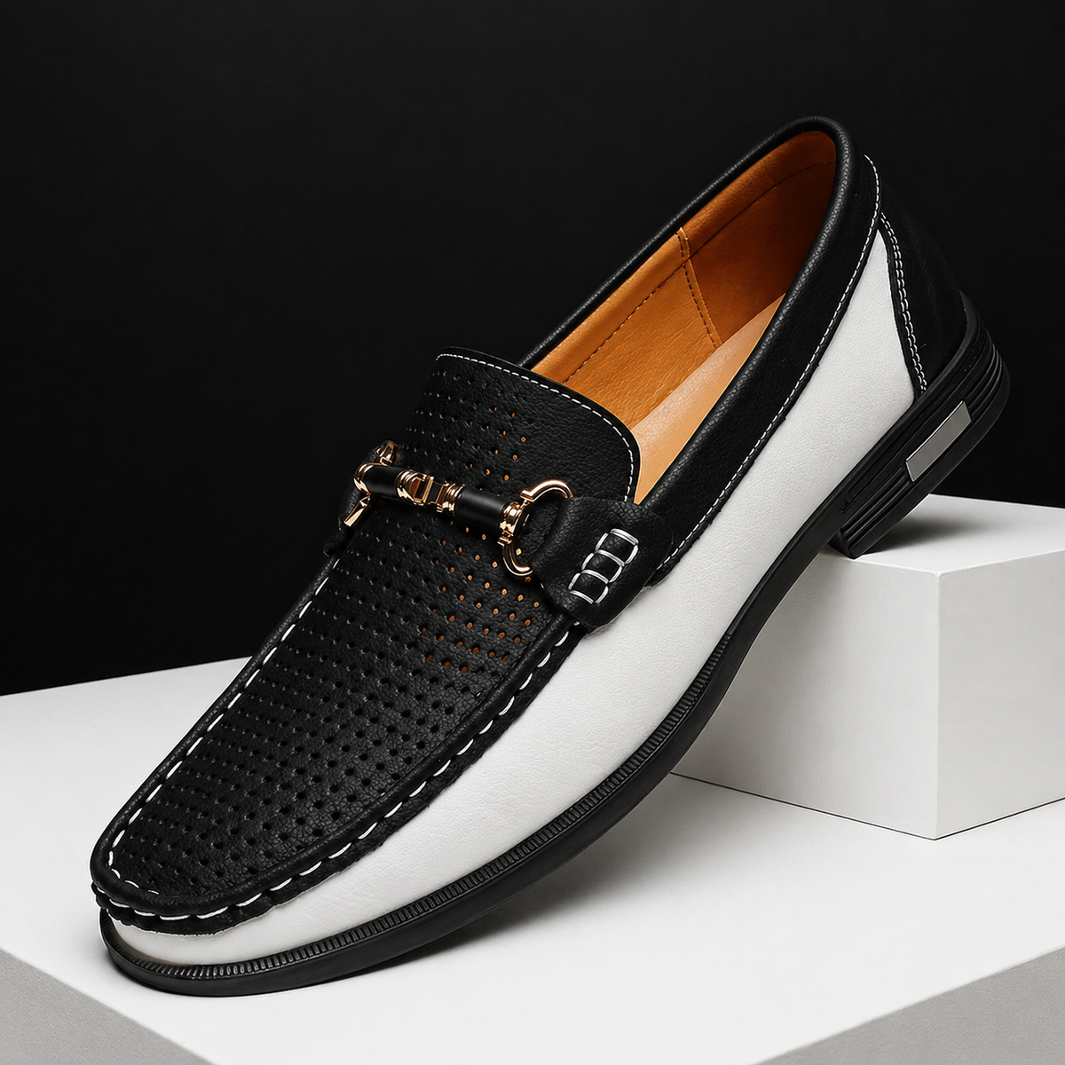 Mocassins perforés à enfiler