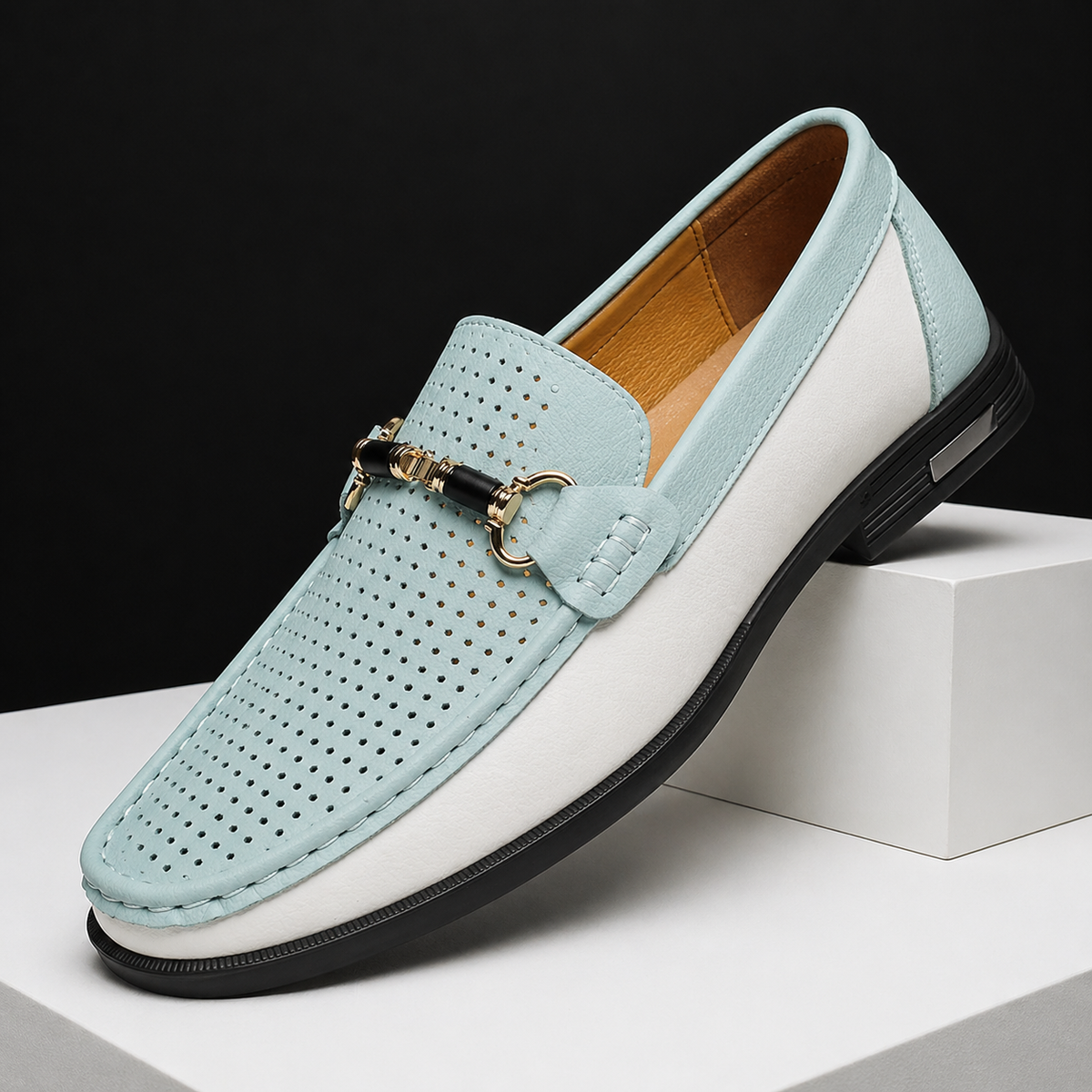 Mocassins perforés à enfiler