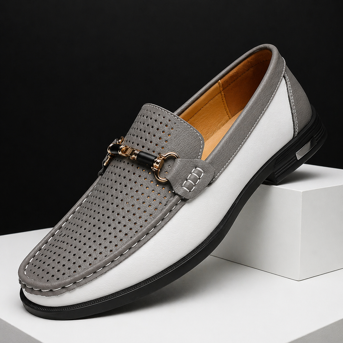 Mocassins perforés à enfiler