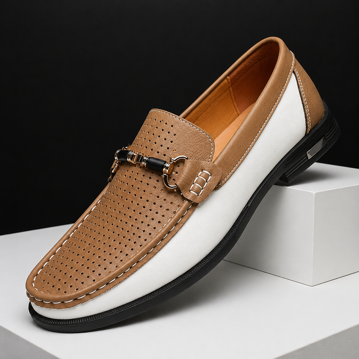 Mocassins perforés à enfiler