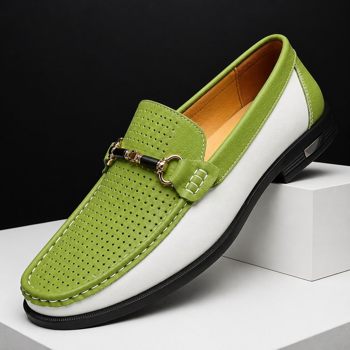 Mocassins perforés à enfiler