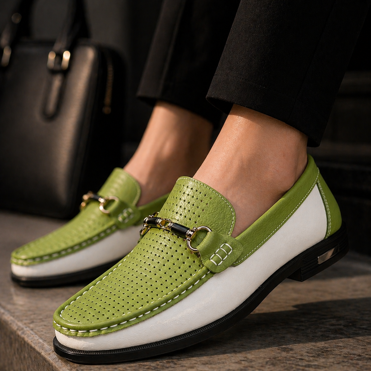 Mocassins perforés à enfiler