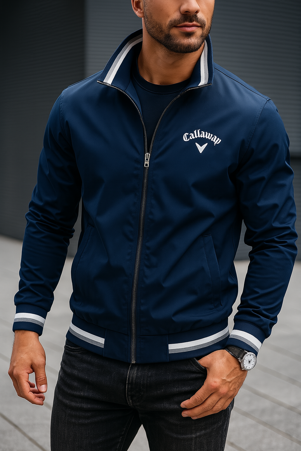 Veste mi-saison sportive coupe moderne pour golf ou ville homme – Cambo