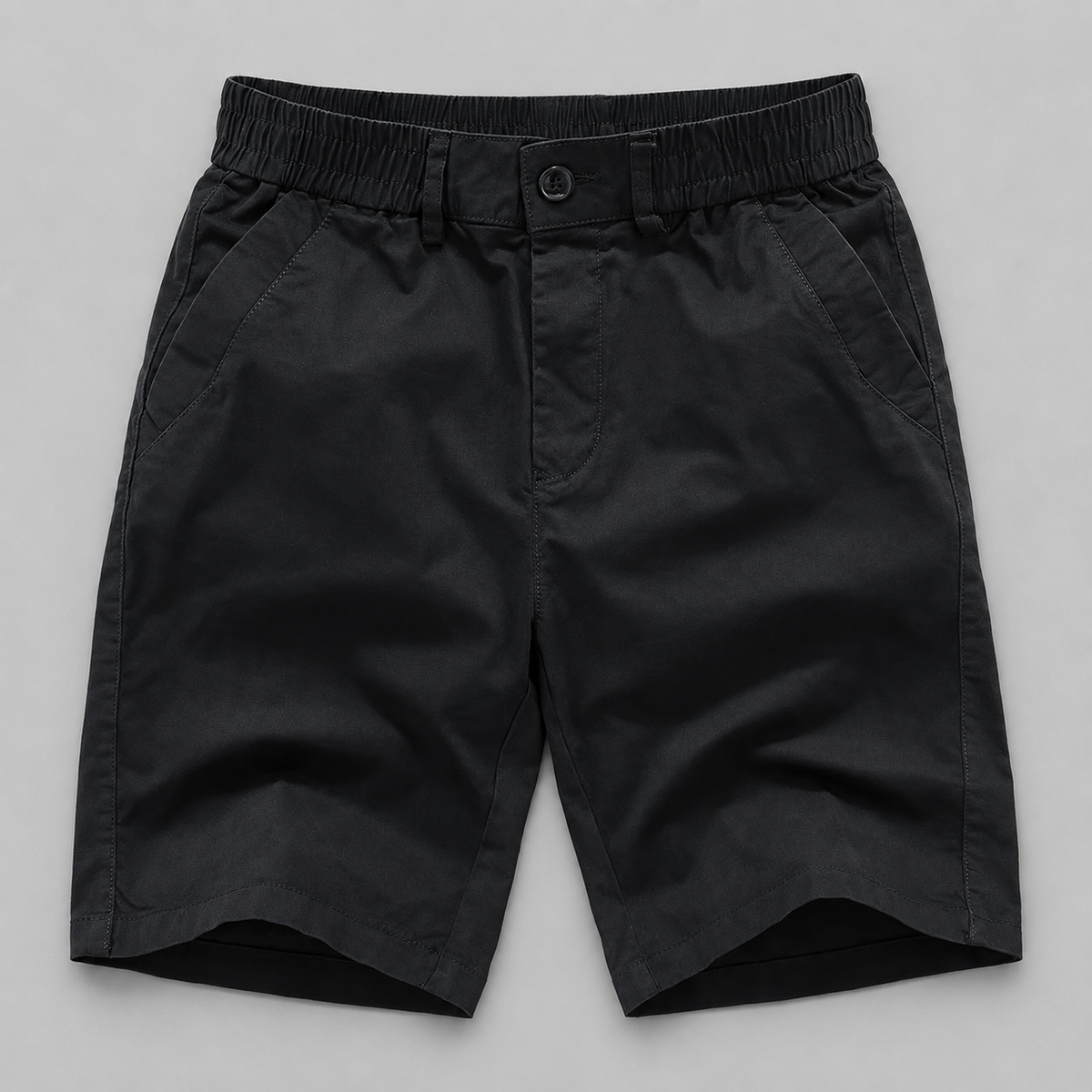 Short aspect lin à taille élastiquée