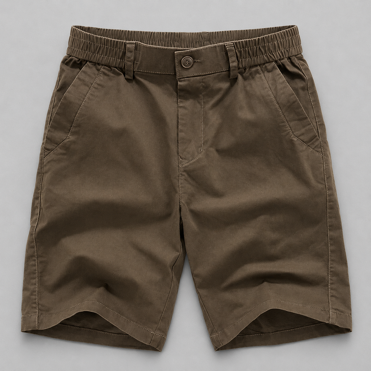 Short aspect lin à taille élastiquée