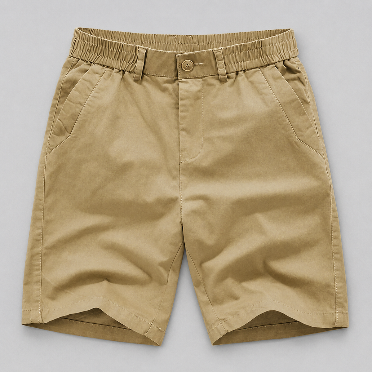 Short aspect lin à taille élastiquée