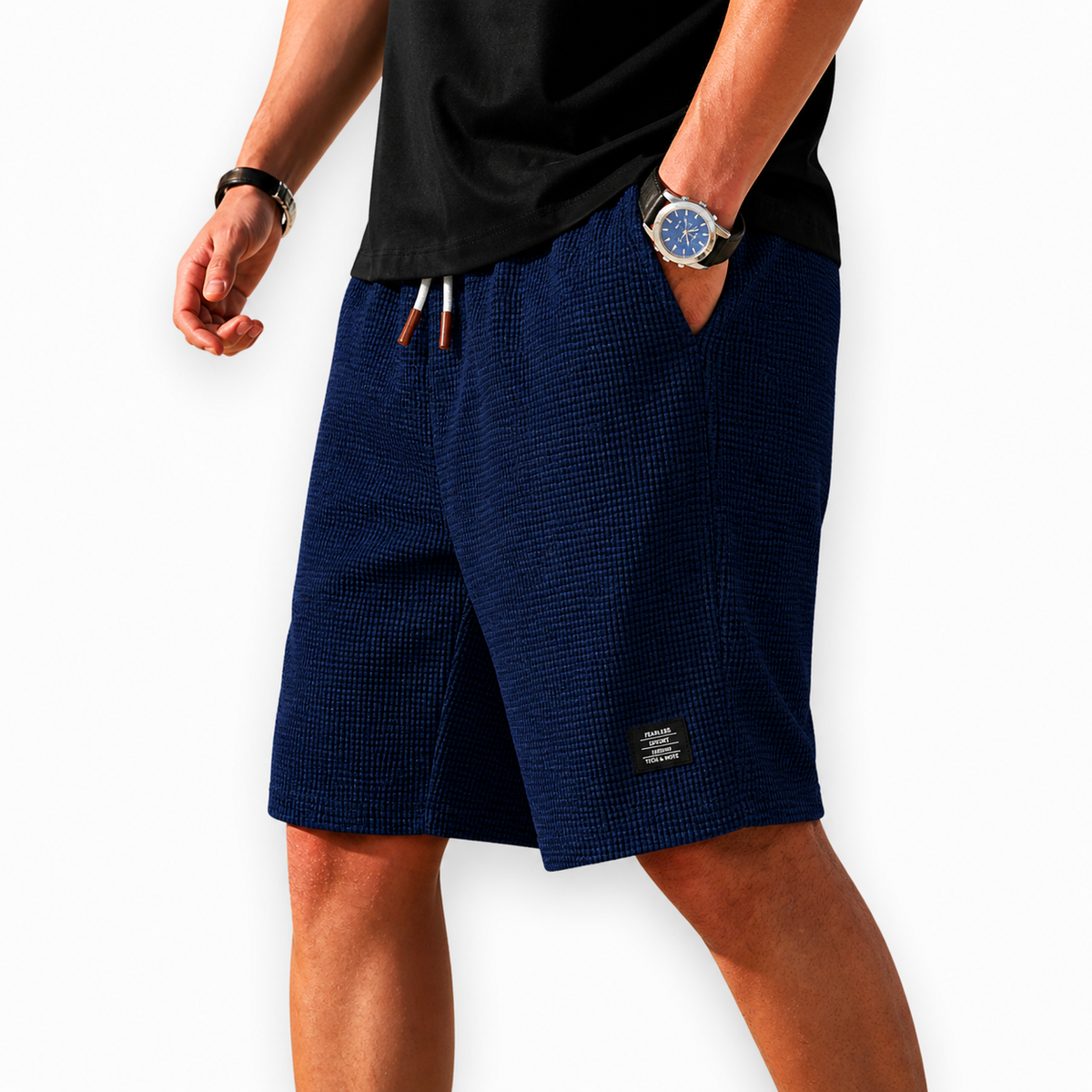 Short décontracté à taille élastique et cordon