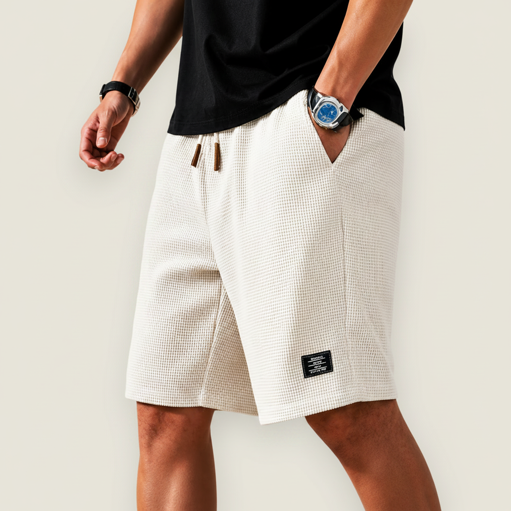 Short décontracté à taille élastique et cordon