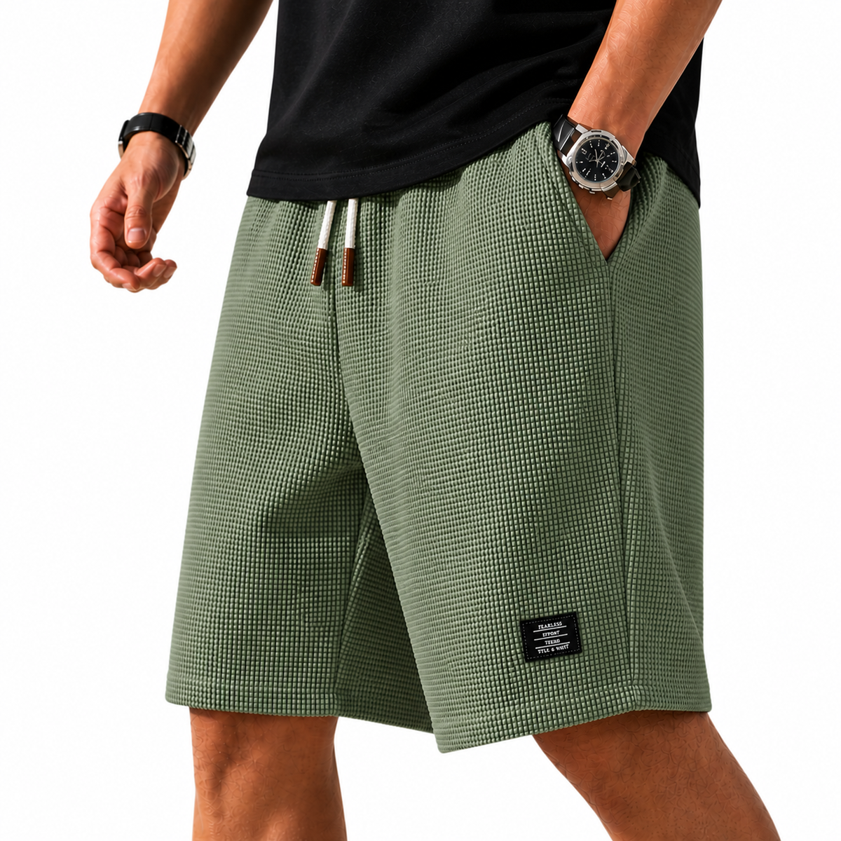 Short décontracté à taille élastique et cordon