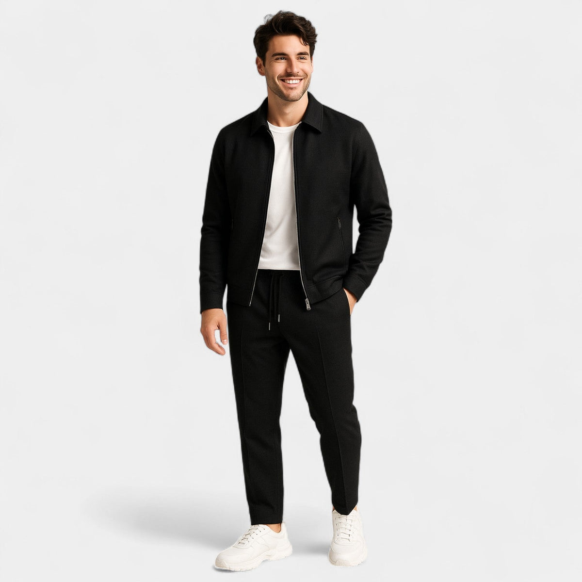 Ensemble veste zippée et pantalon slim coupe ajustée homme – Barneville