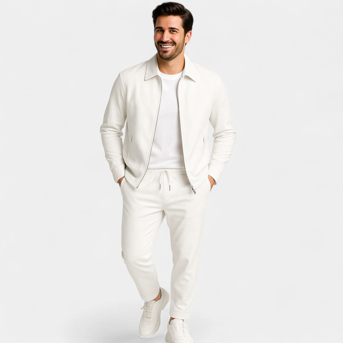 Ensemble veste zippée et pantalon slim coupe ajustée homme – Barneville