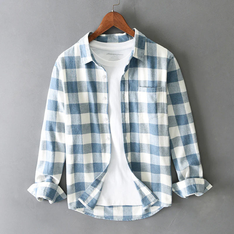 Chemise à carreaux avec poche poitrine
