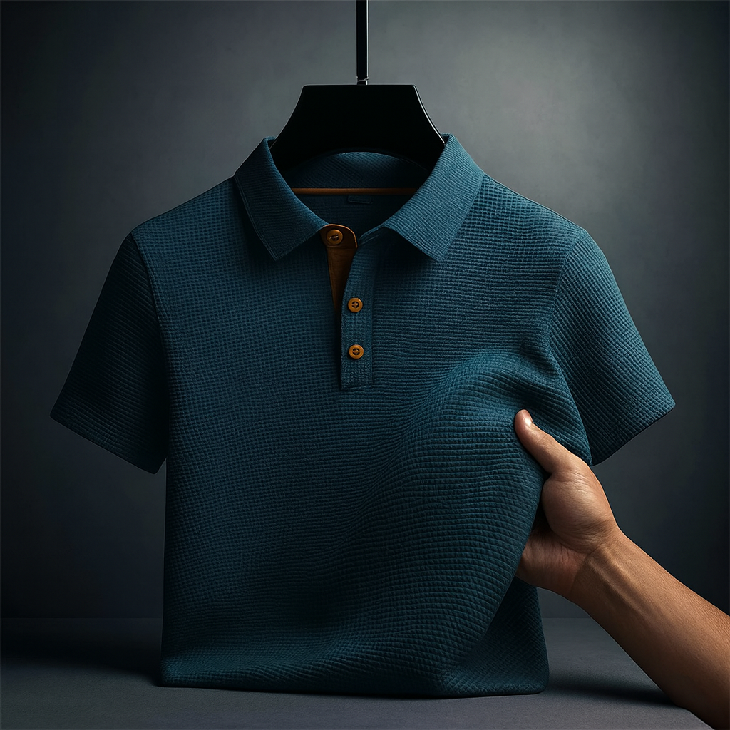 Polo aéré à patte trois boutons