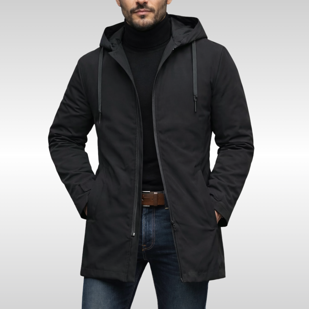 Manteau mi-long rembourré à capuche