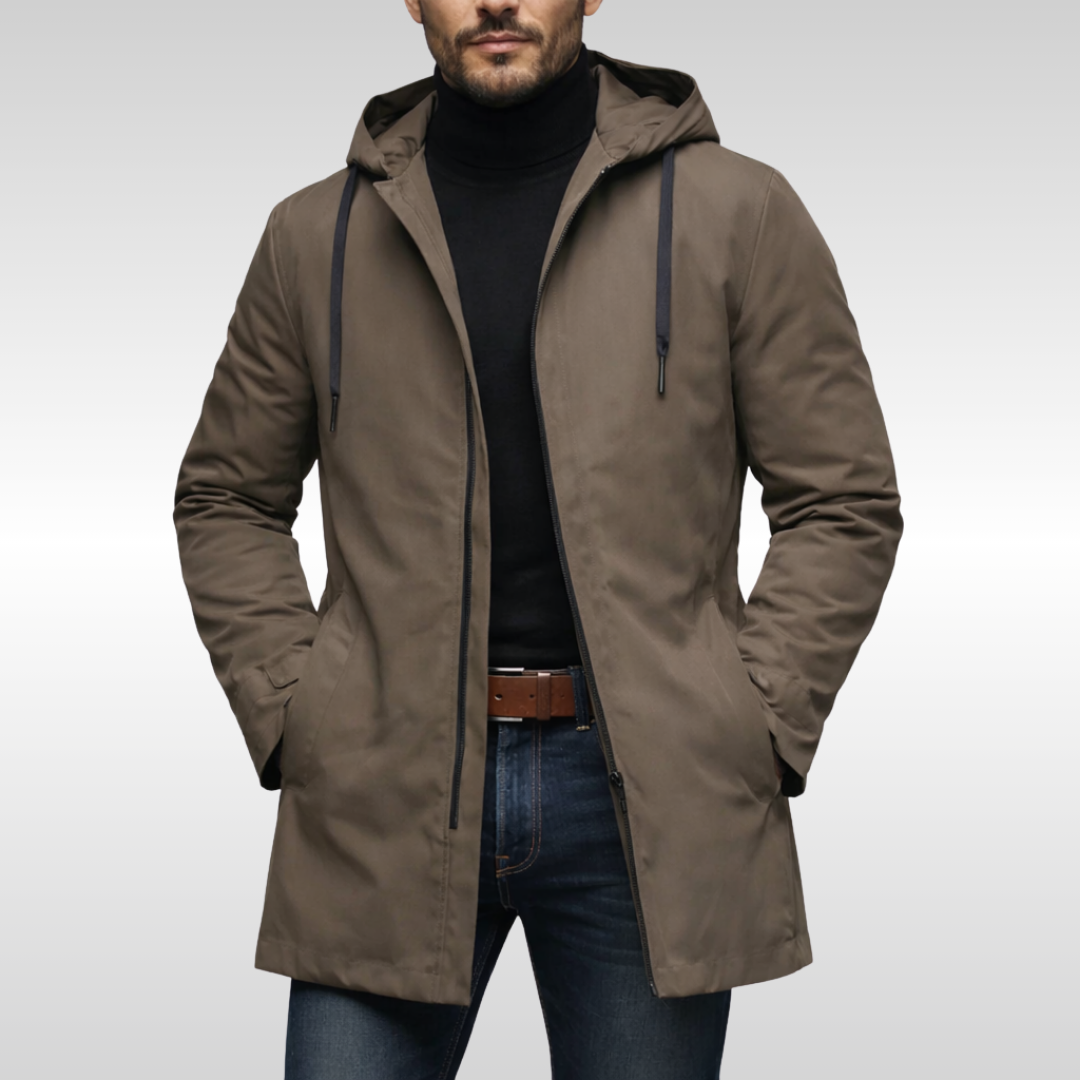 Manteau mi-long rembourré à capuche