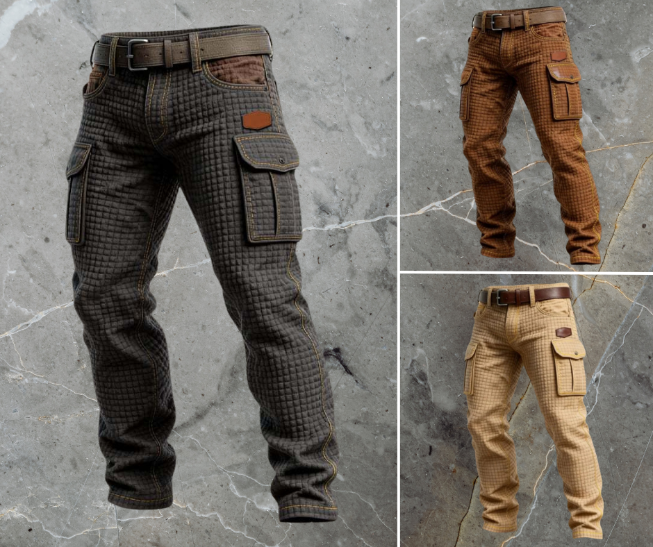 Pantalon cargo structuré tissage texturé coupe droite homme – Amboise