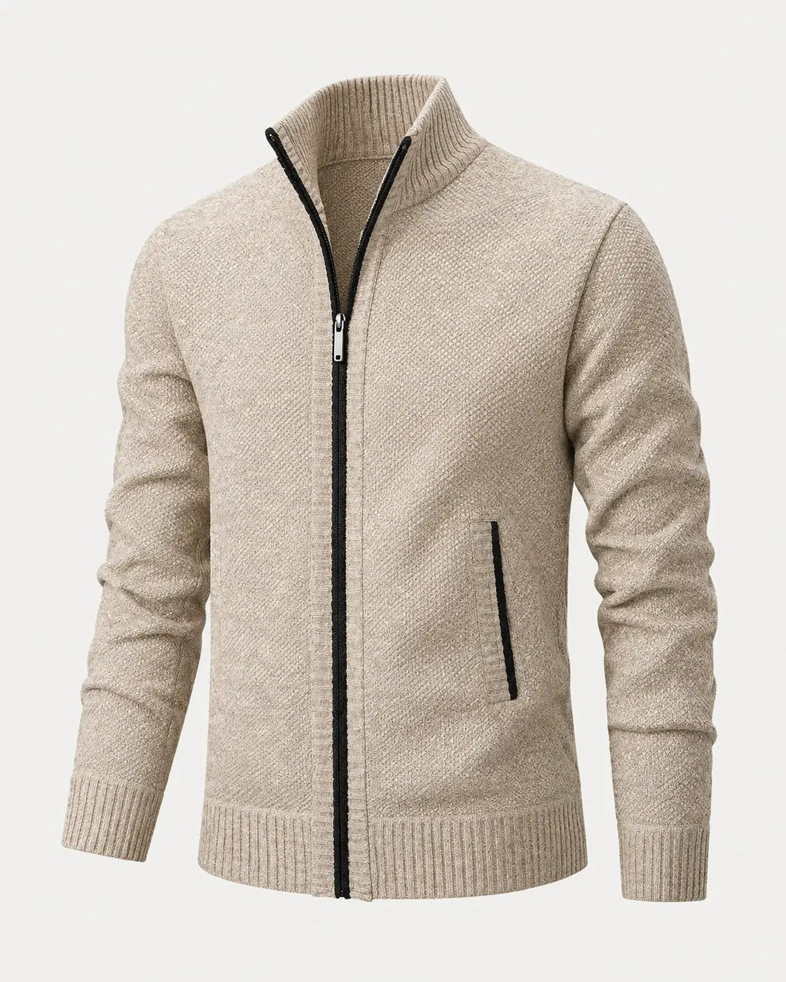 Gilet en maille zippé à col montant