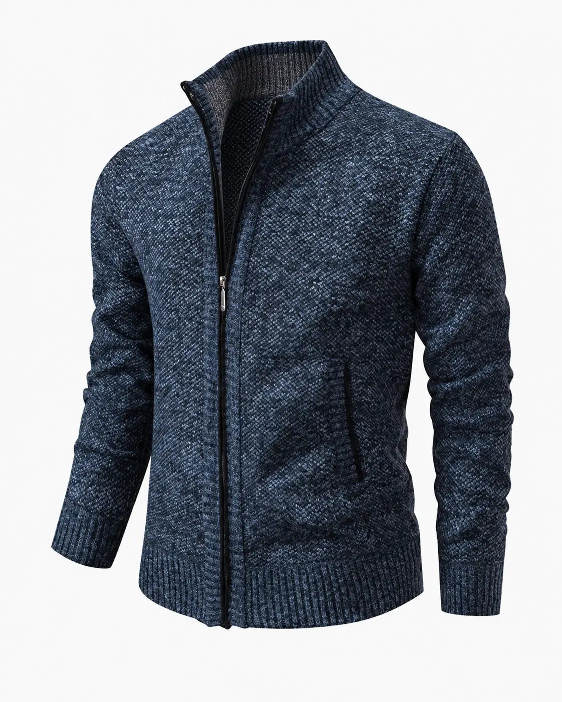 Gilet en maille zippé à col montant