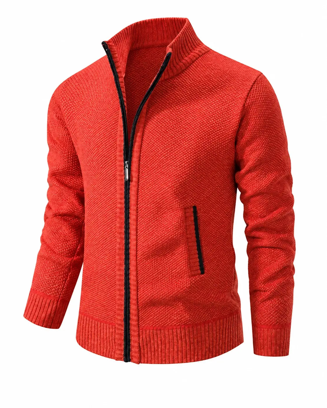 Gilet en maille zippé à col montant