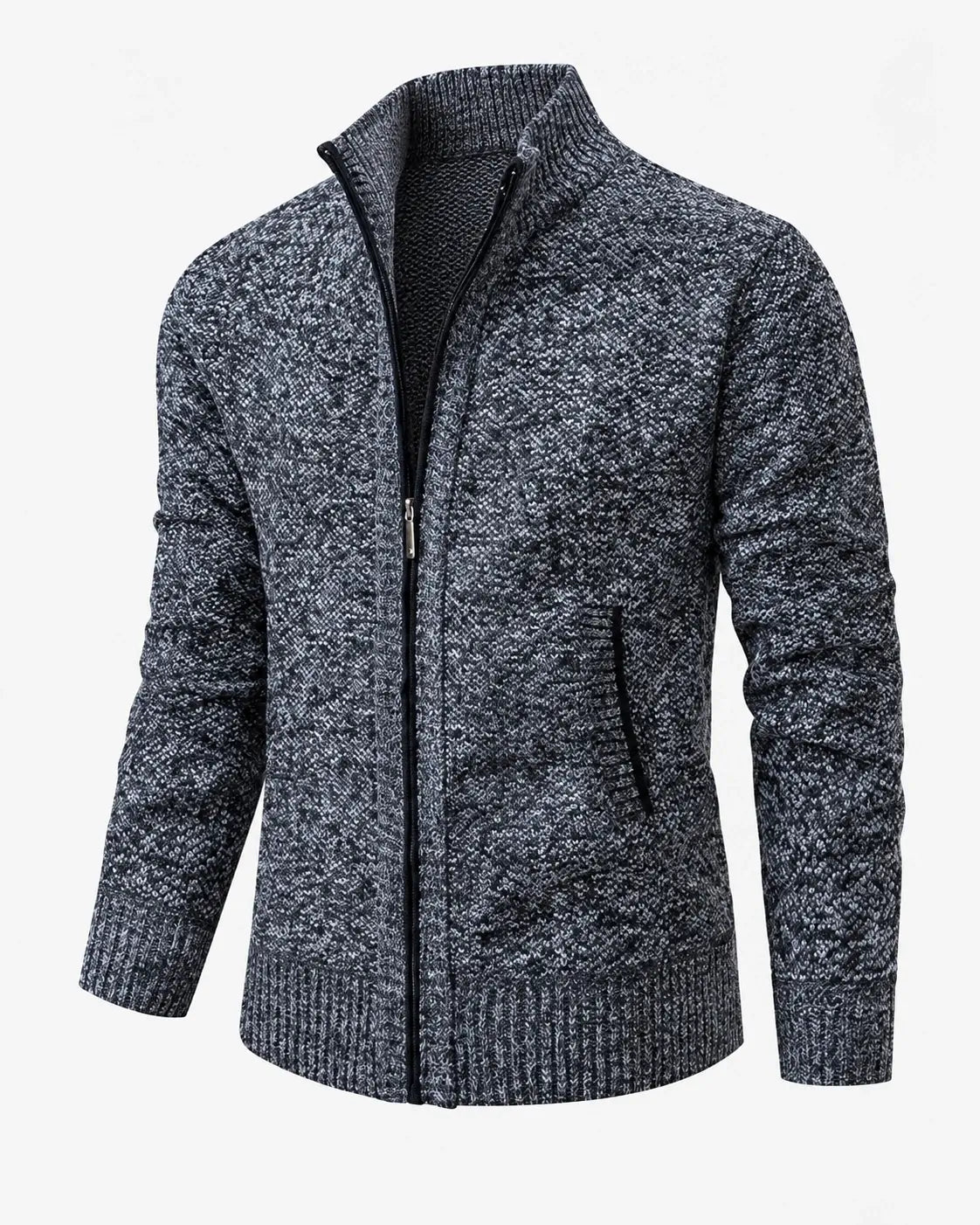 Gilet en maille zippé à col montant