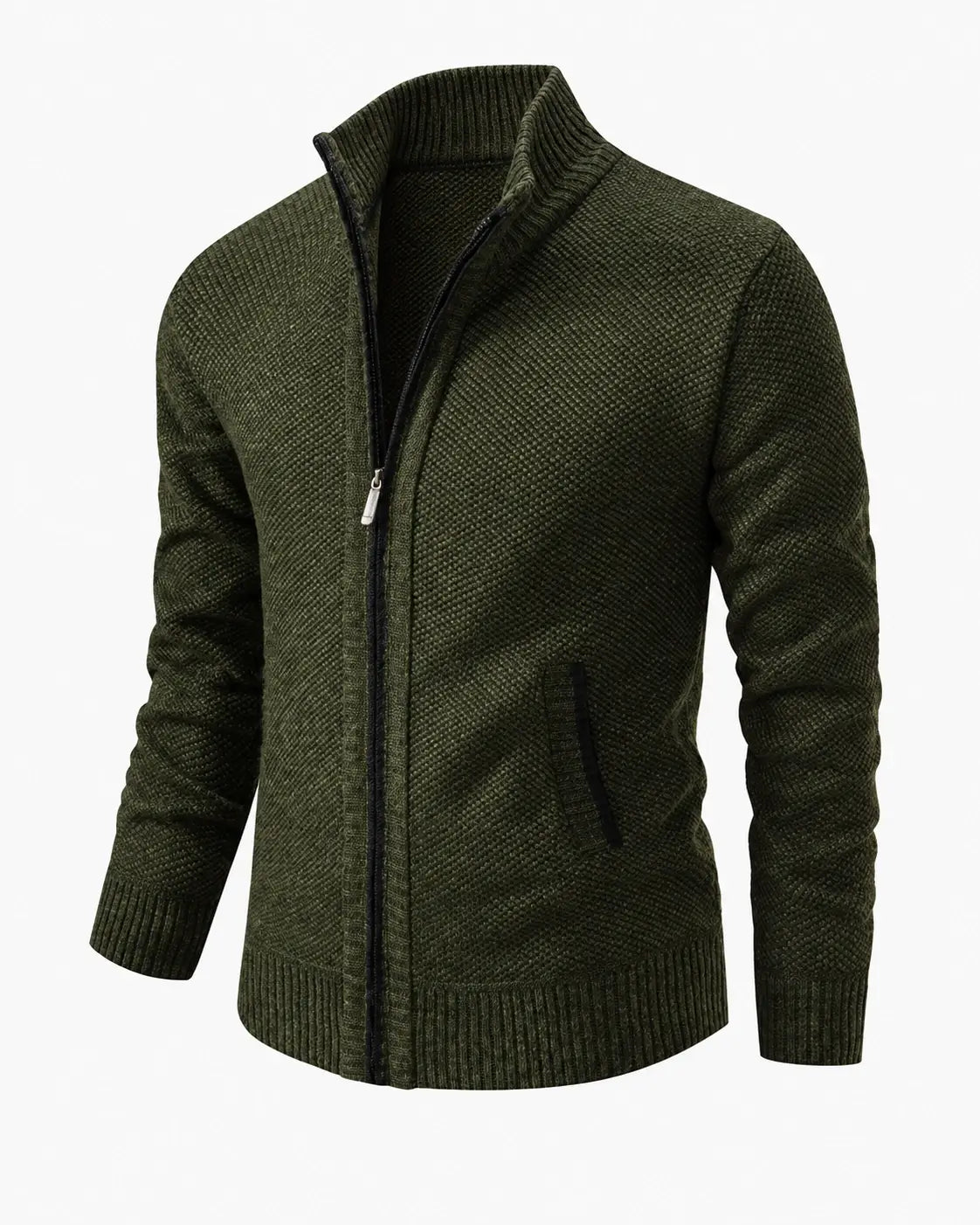Gilet en maille zippé à col montant