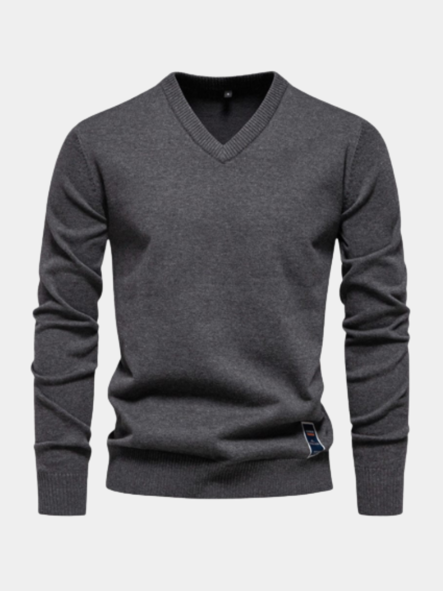Pull col V en maille fine