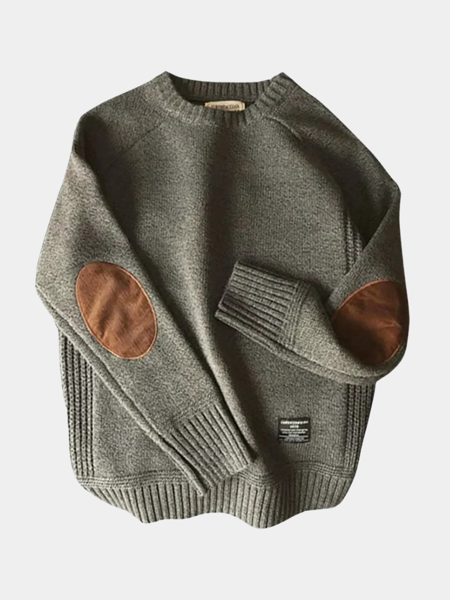 Pull col rond à coudières