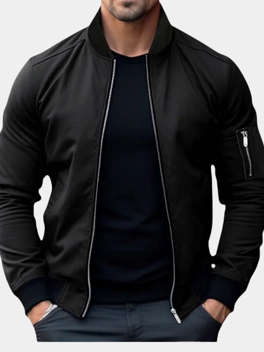 Blouson bomber léger zippé noir