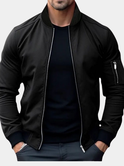 Blouson bomber léger zippé noir