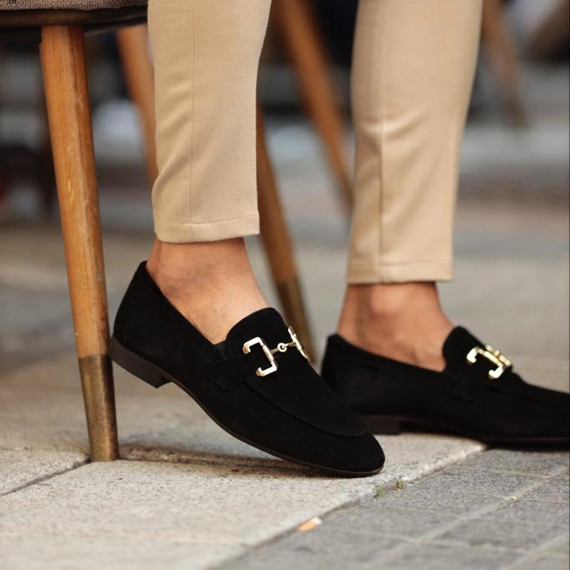 Mocassins à mors en daim souple à enfiler semelle fine élégance classique homme – Fécamp