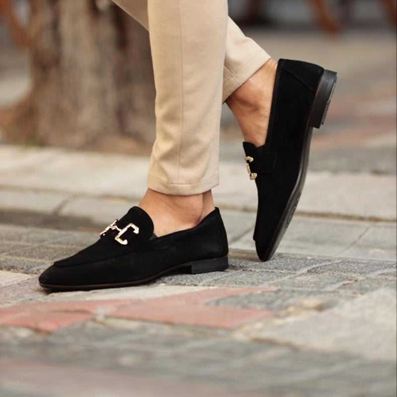 Mocassins à mors en daim souple à enfiler semelle fine élégance classique homme – Fécamp
