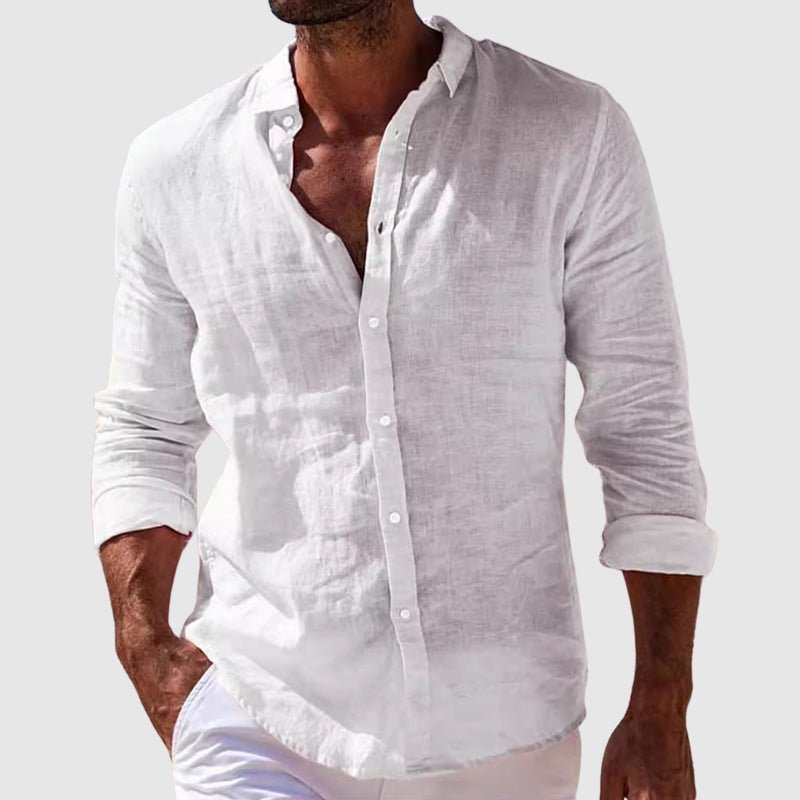 Chemise légère aspect lin coupe ajustée