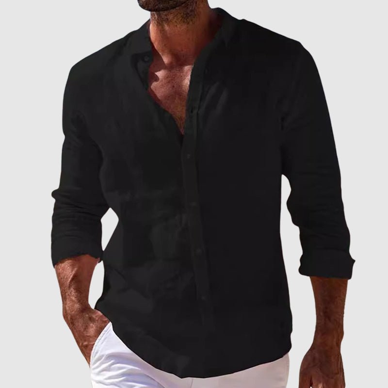 Chemise légère aspect lin coupe ajustée